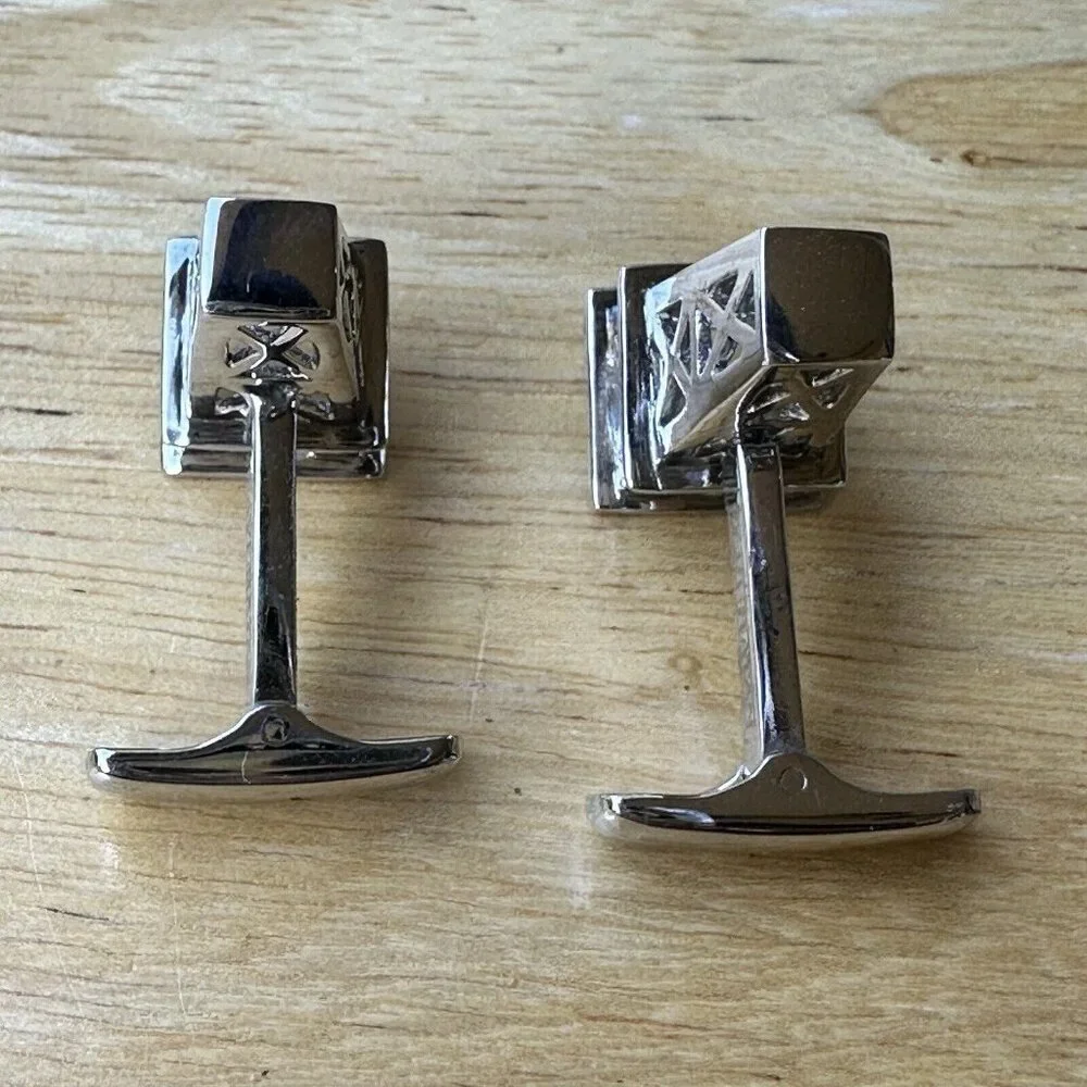 Ravi Ratan Signed Oil Drilling Rig Cufflinks 1 Inch‎ Energy Sterling 16.1 Grams